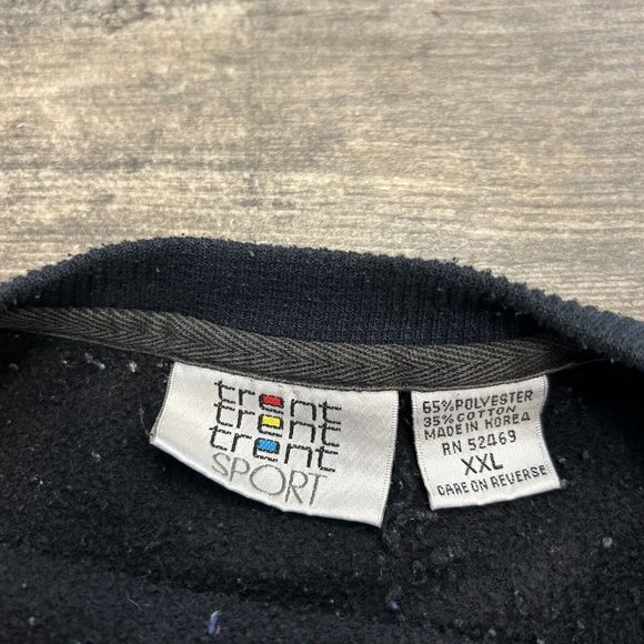 Vintage Trent Sport Crewneck Sweatshirt Men Size XXL‎ Patch Black Gray - Picture 6 of 8